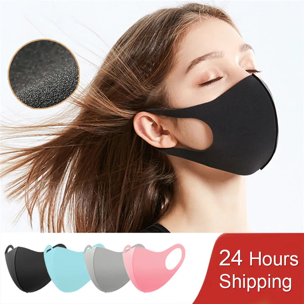 

1PCS PM2.5 Pollution Face Mask Anti Air Dust Smoke Pollution Mouth Mask Elastic Earloop Washable Mask No Disposable Mask