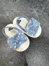 Zapatos de princesa con moño para niñas recién nacidas, sandalias antideslizantes de algodón de 0 a 18 meses para verano