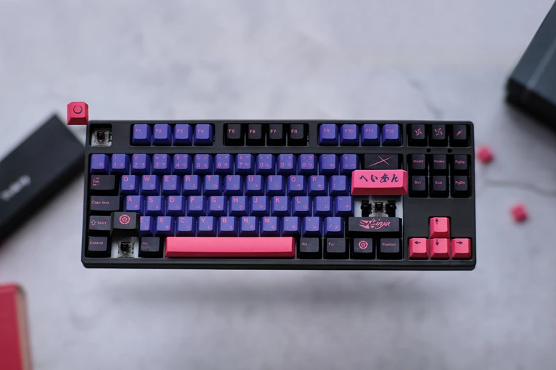 chaves ninja keycaps cereja perfil pbt tintura sublimação teclado mecânico keycap para mx switch