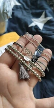 Conjunto de pulseras y brazaletes con abalorios bohemios para mujer, pulsera de cuerda con cuentas Vintage para mujer, accesorios de joyería bisutería multicapa