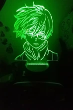 Lamp Bedroom-Decor Gift Led-Night-Light Acrylic Academia Face-Design Anime Shoto Todoroki