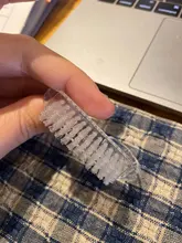 Cepillo de limpieza de uñas para manicura, cepillo de limpieza de uñas para cuidado del polvo, suave, rosa, para pedicura, portátil