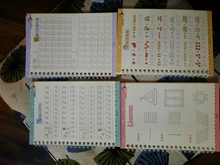 Libro de aprendizaje de números en inglés para niños, libro de arte para práctica de pintura, escritura de caligrafía, juguete de escritura en inglés, 4 libros