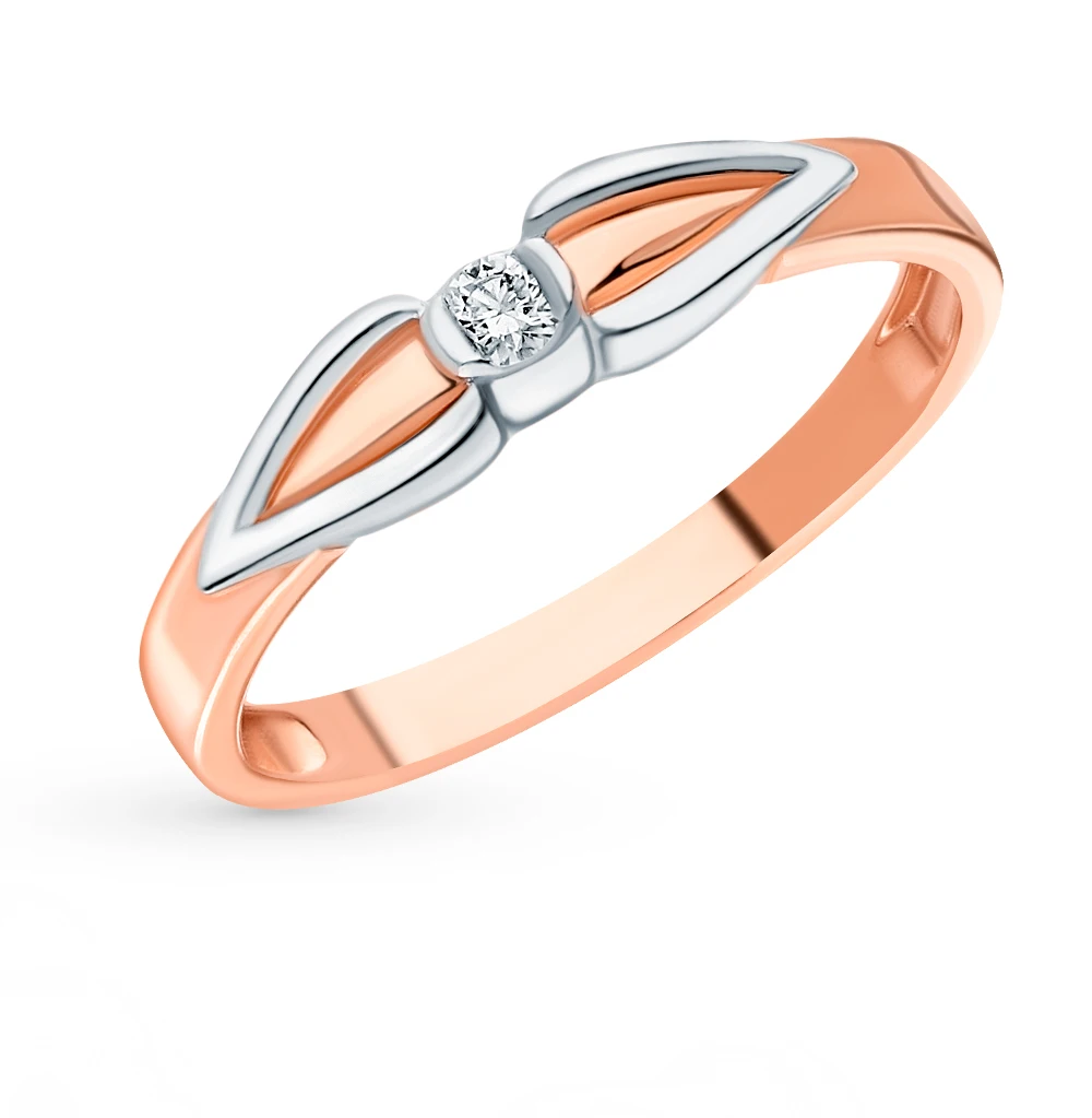 Gold ring with diamonds sunlight sample 585 | Украшения и аксессуары