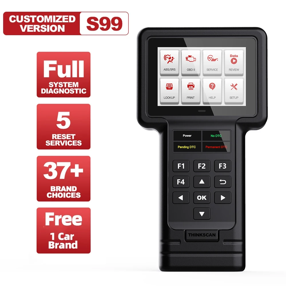 THINKCAR Thinkscan S99 OBD2 Car Tool Auto Full System Code Reader Oil Brake SAS ETS DPF Reset Diagnostic Scanner DIY User |