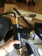 Bathroom Basin Faucets Sink-Tap Mixer Tap-One-Hole Black Golden-Water Cold/hot POIQIHY