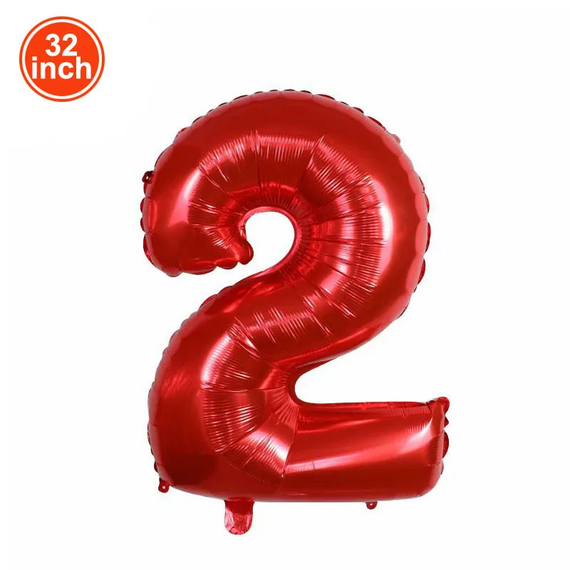 Red Large Numbers Balloon 32 Inch  1 2 3 4 5 6 7 8 9 Racer Birthday Ball Digit bachelorette balloons Figure Golob Ballon