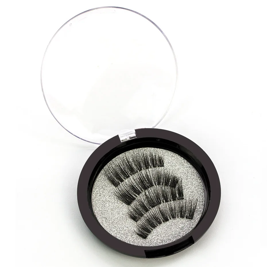 

Three Magnet False Eyelashes Handmade Naturally Realistic Quick Paste Reuse 3D Magnetic False Eyelashes