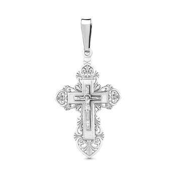 

Aquamarine Orthodox cross without inserts, 925 sterling silver