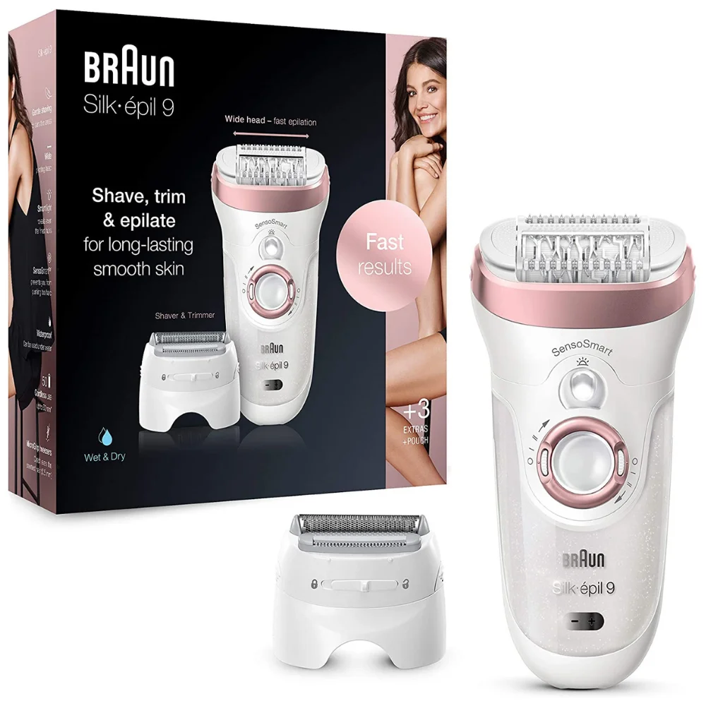 Original Braun Silk epil 9 Electric Epilator for Women Wet Dry Lady Shaver Bikini Trimmer Depiladora Facial Hair Removal Machine |