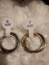 Ramos-Conjunto de anillos clásicos de 3 rondas para mujer, joyería de acero inoxidable para boda y compromiso