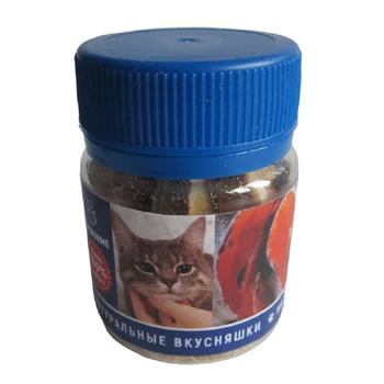 

Natural delicacy from the hunch for cats and cats. Natural delicacy from fish for cats and cats, without synthetics. jar L