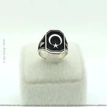 

Silver Moon Star Men 'S Ring