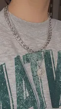 Cadena corta de clavícula de doble capa para mujer, gargantilla de Metal gruesa con cabeza de moneda, estilo Hip Hop, joyería para fiesta