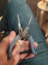 LINNHUE de acero inoxidable pinza de pesca multifunción cortador de cables, Extractor de ganchos de pesca agarre Alicates con anillas abiertas pesca