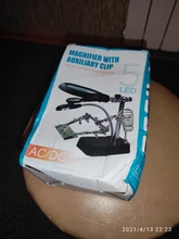 Lupa de soldadura con luz LED, lente auxiliar de 3.5X-12X, lupa de escritorio con Clip auxiliar, reparación de soldadura a tres manos