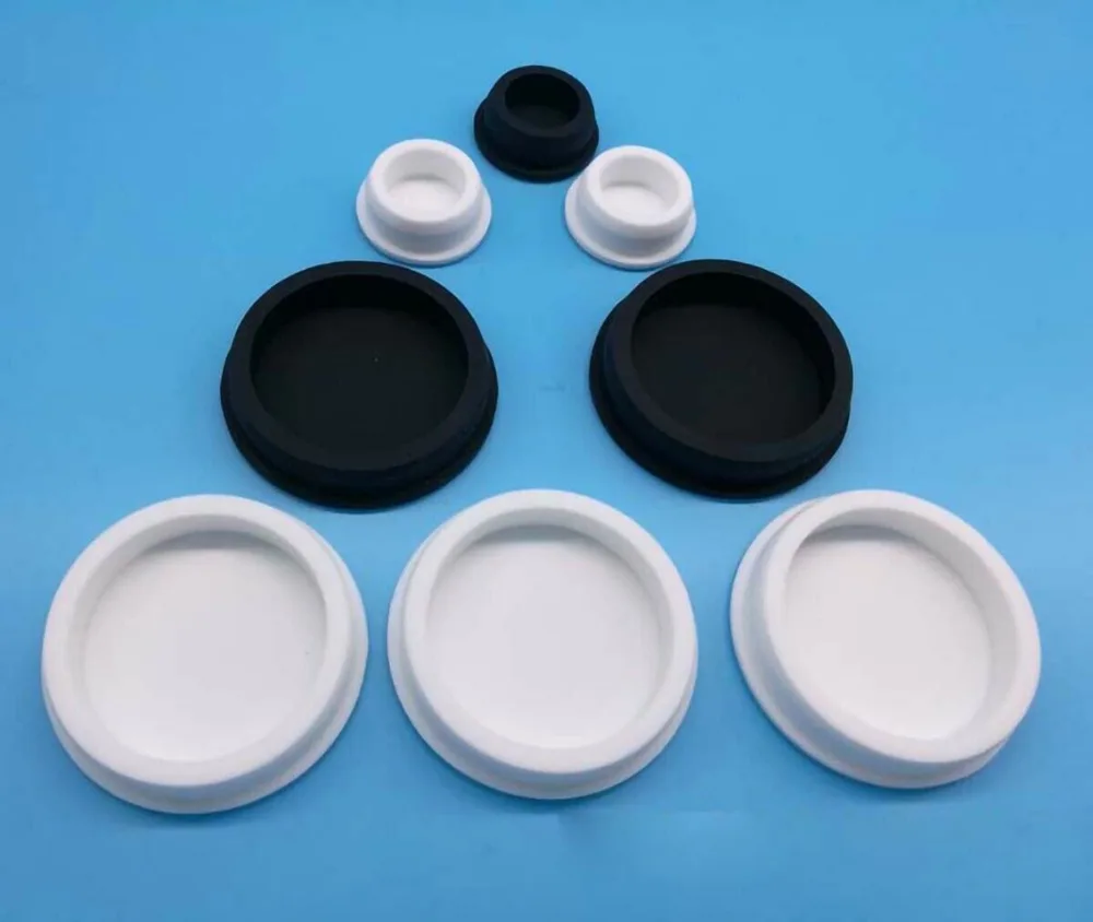 Silicone Rubber Plugs Sealing Gasket Rubber End Cap Round Silicone Rubber Seal Hole Plugs Bore 6.8mm-201.5mm Blanking End Caps Seal T Type Stopper Protective Gasket