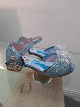 Disney-sandalias de princesa Frozen 2 para niñas, zapatos de cristal, tacón alto, pasarela, espectáculo