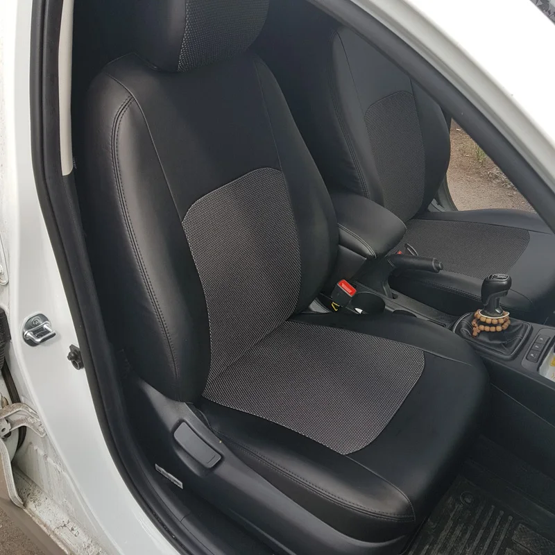 Для Kia Rio 4(Киа Рио 4),- седан, X-Line комплект модельных чехлов на сиденья из экокожи-модель турин экокожа