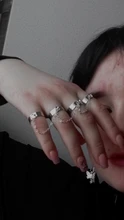 Anillos abiertos de dedo múltiple para mujer, cadena de eslabones estilo Punk, fiesta, concierto, ceremonia, regalo de joyería, venta al por mayor, 2020