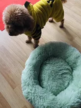 Redondo largo de peluche perro camas para perros grandes de invierno para mascotas productos cojín Super suave y esponjoso cómodo gato Mat suministros Accesorios