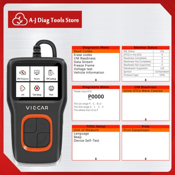 

VIECAR OBDII/EOBD Scanner Car Diagnostic Tool DC8-36V VP101 Automobile Engine Tester Read/Clear Error Code Automotive Check Tool