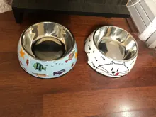 Pet-Bowl Stainless-Steel Melamine Dog And Removable 