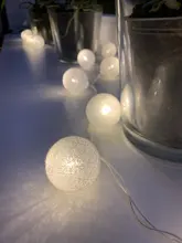 Lights-String Garland Cotton-Ball Led Wedding Party Christmas Outdoordiy Holiday 5M Crib