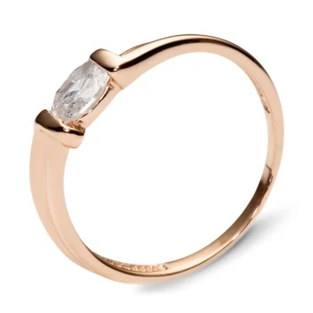 

Esthete ring with 1 cubic zirconia in red gold
