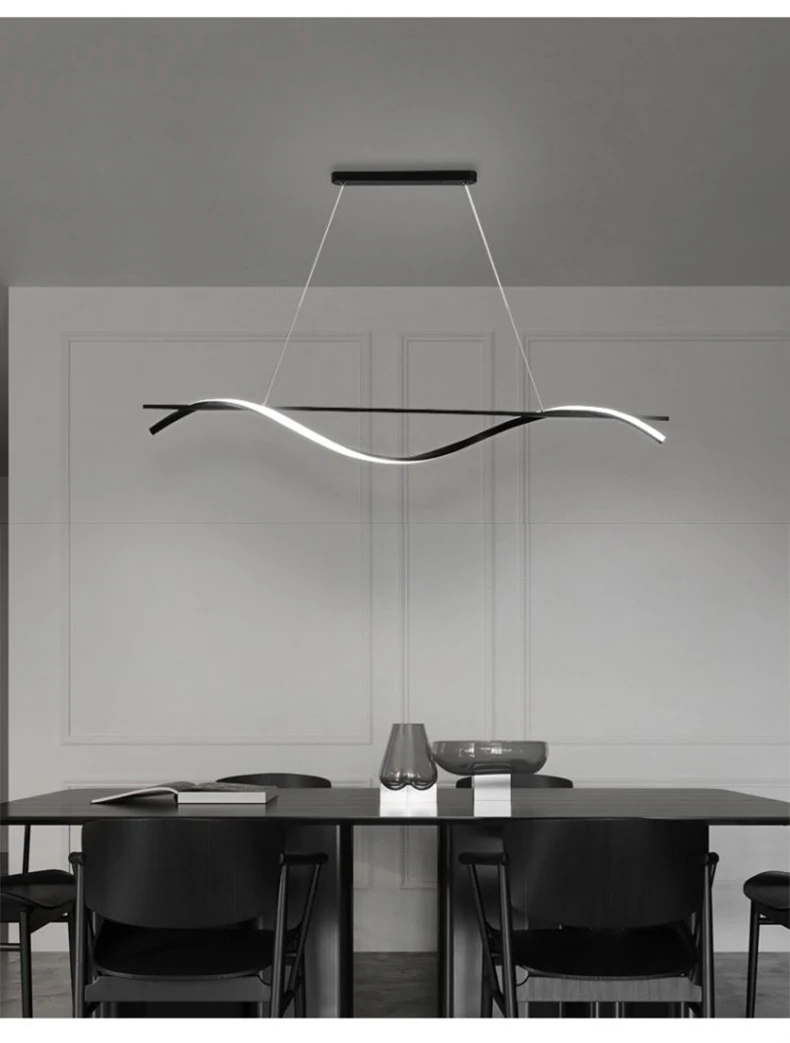 round chandelier Modern Chandeliers For Dining Room Kitchen Indoor Lighting Fixtures Minimalist Bar Office Table Black Gold Hanging Pendant Lamp kitchen chandelier