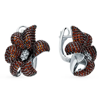 

Silver earrings with cubic zirconia sunlight