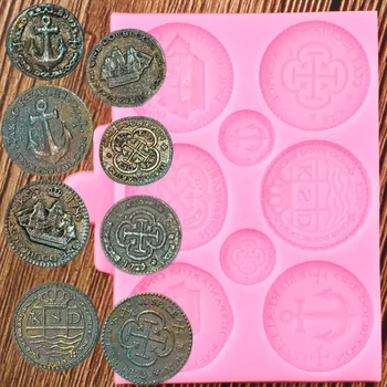 

Treasure Coins Silicone Mold Fondant Cake Decorating Tools Sugarcraft Chocolate Baking Tools Candy Clay Moulds