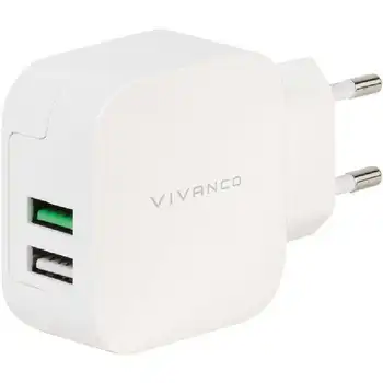 

Wall Charger dual vivanco 38333 - 2 * usb - max 2.4a-input 110v/60hz/ 240v/50hz-White