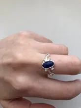 Anillo Vintage de cristal con lapislázuli azul, joyería para Cosplay, 1 unidad