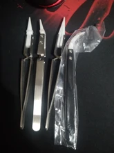 Pinzas cerámicas antiestáticas para cigarrillo electrónico de acero inoxidable, pinzas Cerámicas Industriales con aislamiento recto, Punta curva