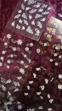 Sticker-Sets Water-Decals Flower Nail-Art Gold White Polish 30pcs for Gem 3D NTL-12