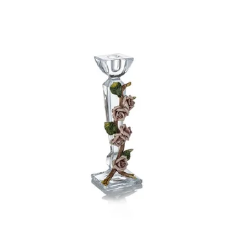 

QUALITY TURKISH and ITALIAN DESIGN - PORIO PR03-1025 KAPITEMONTE CRYSTAL GLASS SQUARE DESIGN SINGLE CANDELABRUM - INCLUDED CARGO