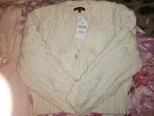 Westay jeli-cárdigan de punto para mujer, suéter grueso, suelto, de manga linterna, botón de perla, corto, dulce y estilo perezoso, primavera 2021