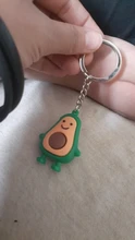 1pc de simulación nueva fruta de aguacate en forma de sonrisa llaveros de juguete aguacate clave cadenas de moda regalos de cumpleaños