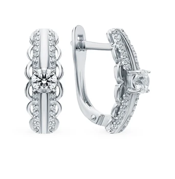 

Silver earrings with cubic zirconia sunlight sample 925