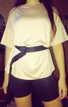 Outfits Shorts-Sets Belt Qrwr-Suit Two-Piece Female Loose Fashion Casual with Bicycle