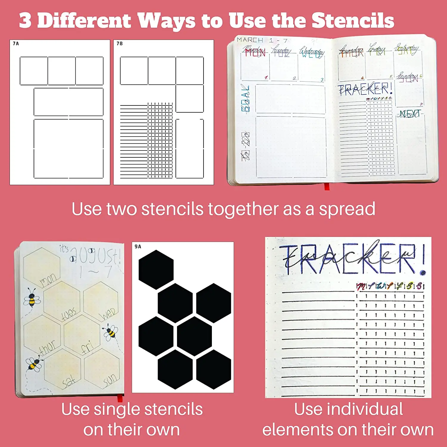 Trackers Layouts A5 Journal Stencil