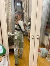 Waatfaak-pantalones vaqueros de retales para mujer, pantalón verde Cargo, Vaqueros Mom Y2K, cuadros gráficos holgados, vaqueros para mamá de los 90