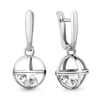 

Aquamarine earrings with cubic zirconia, 925 sterling silver