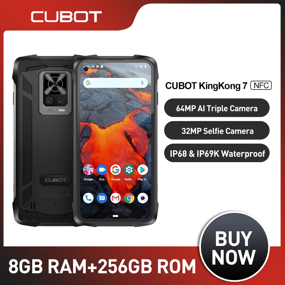 Cubot King Kong 7 Waterproof Rugged Smartphone Android 11 8gb 128gb 256gb 6 36 Fhd 64mp Triple Camera 32mp Selfie 5000mah Nfc Mobile Phones Aliexpress