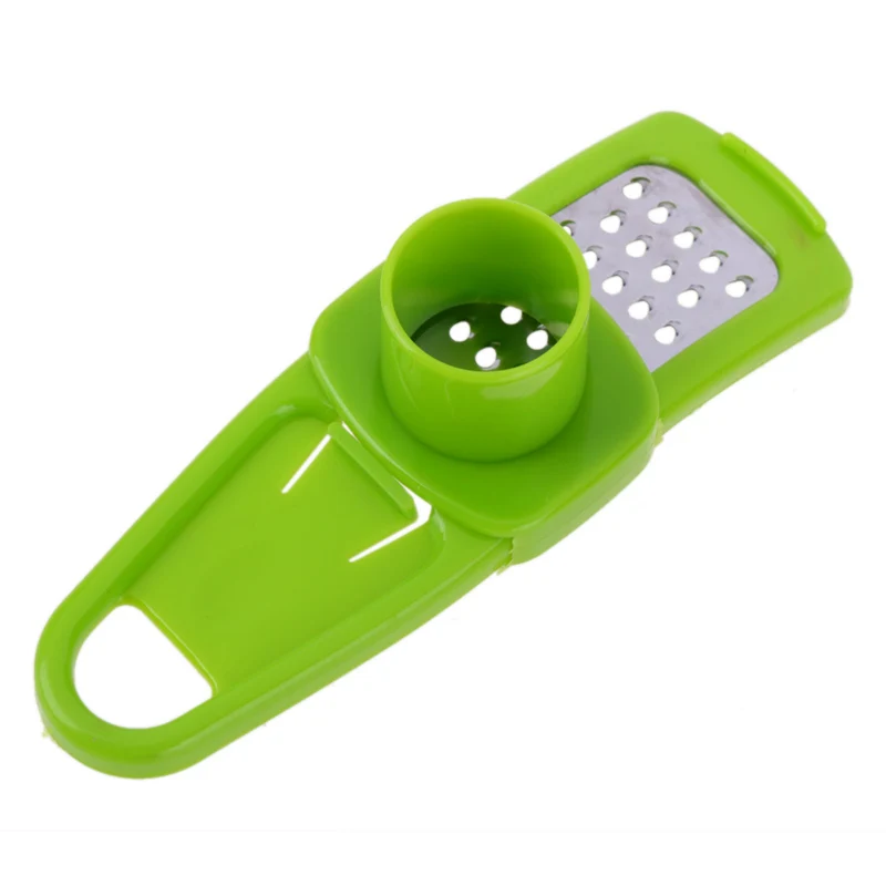 Зеленый Multi-functional Manual Stainless Steel Garlic Presses Grinder Peeler Slicer Chopper Cutter Kitchen Gadgets Tool Dropshipping - Цвет: Зеленый