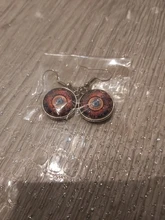 De moda Glamour objeto artístico con Mandala foto pendientes Henna pendientes de cristal símbolo Om Yoga budista Zen pendientes de cristal de joyería de las mujeres