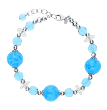 

Silver Bracelet with Murano glass sunlight sample 925