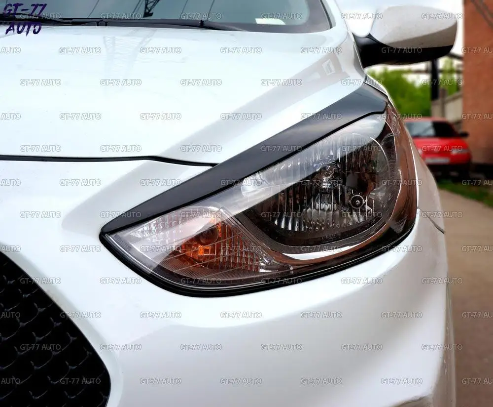 Накладки на передние фары для hyundai Solaris 2011-2013 реснички 1 комплект/2 шт внешний материал ABS пластик Стайлинг