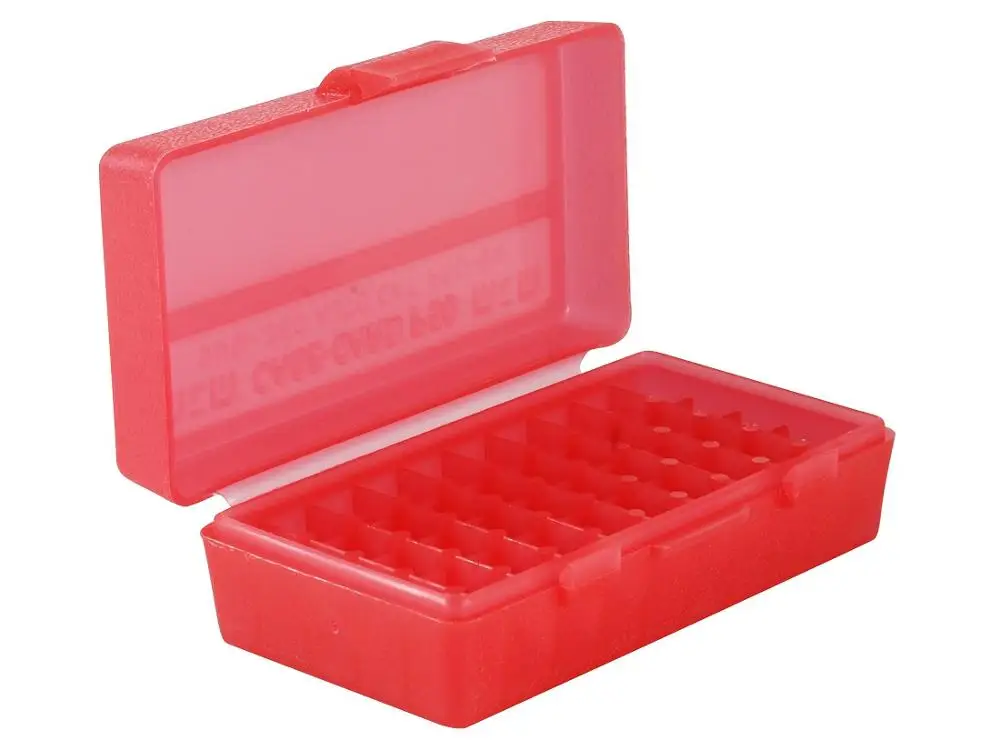 MTM Flip-Top Ammo Box 380 ACP 9mm Luger 50-Round Plastic Clr-Red Бокс на 50 ячеек P50-9M-29 |